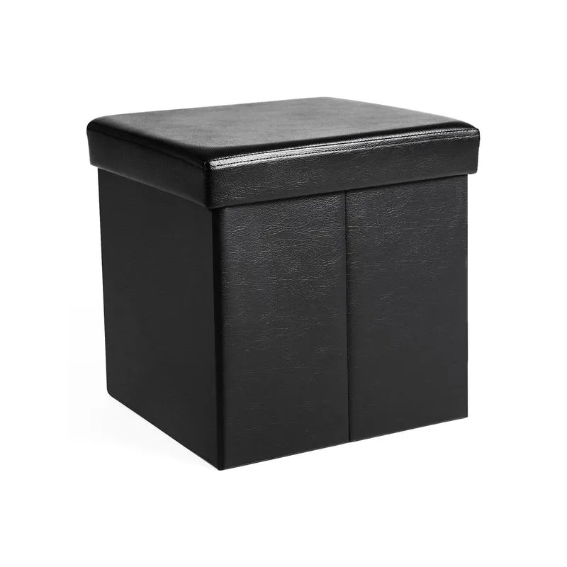 Sitzwürfel Kunstleder Schwarz