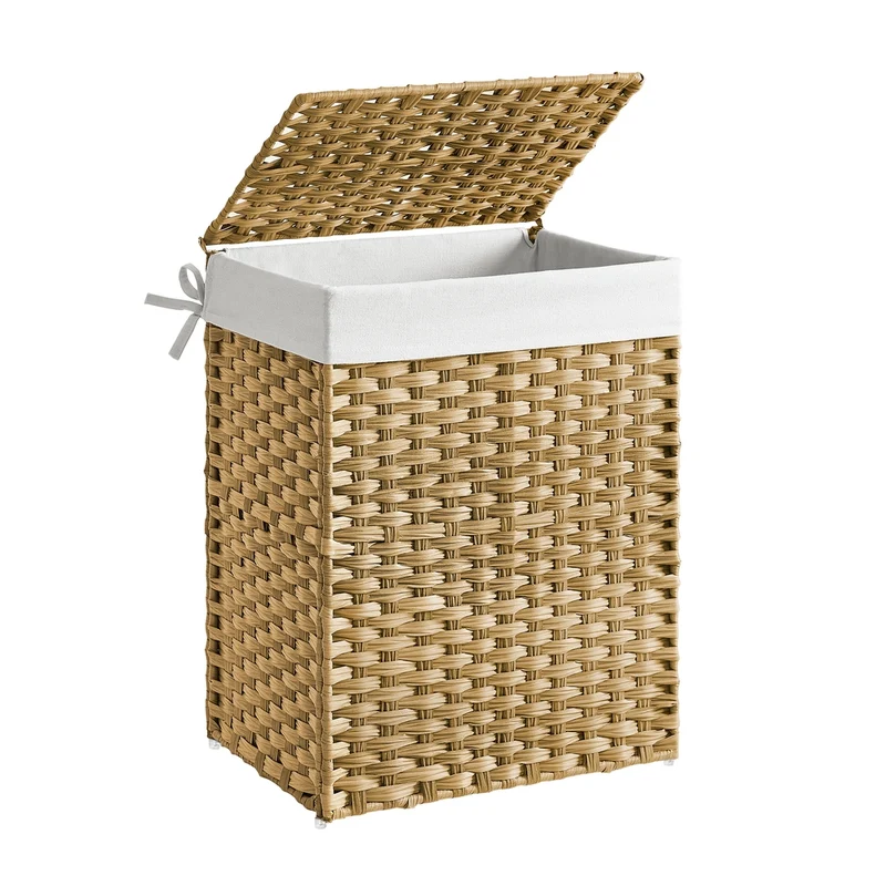 Handgeflochtener Wäschekorb aus synthetischem Rattan