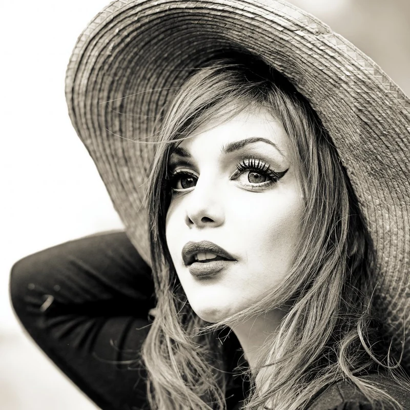 Elegant Woman Straw Hat