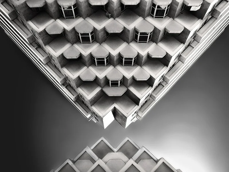 Brutalist Geometric Facade