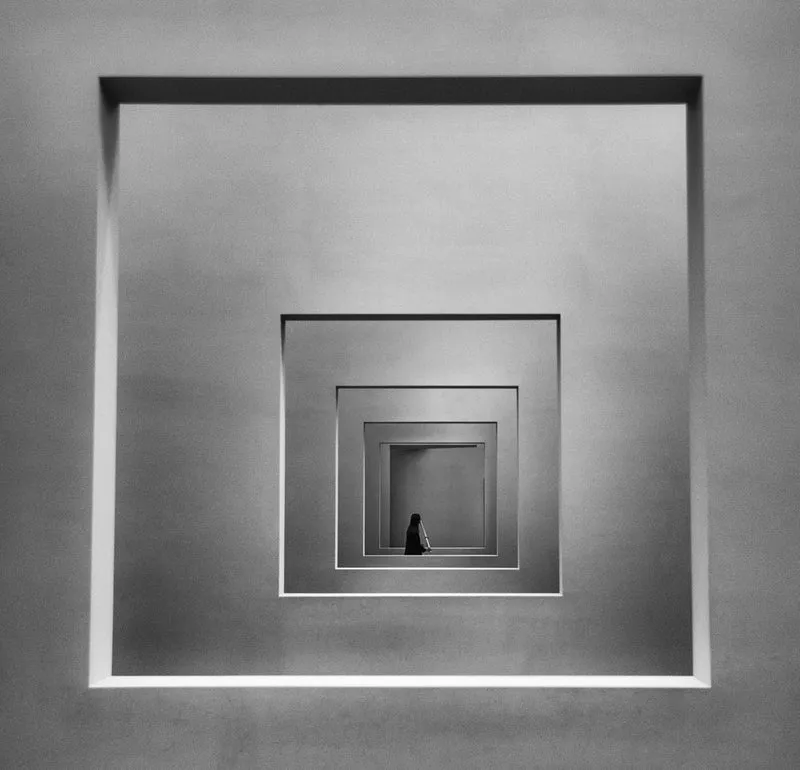 Monochrome Architectural Passage