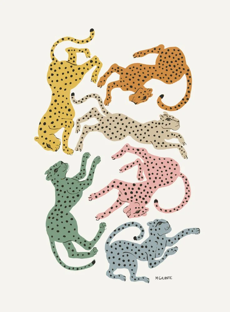 Colorful Dancing Cheetahs