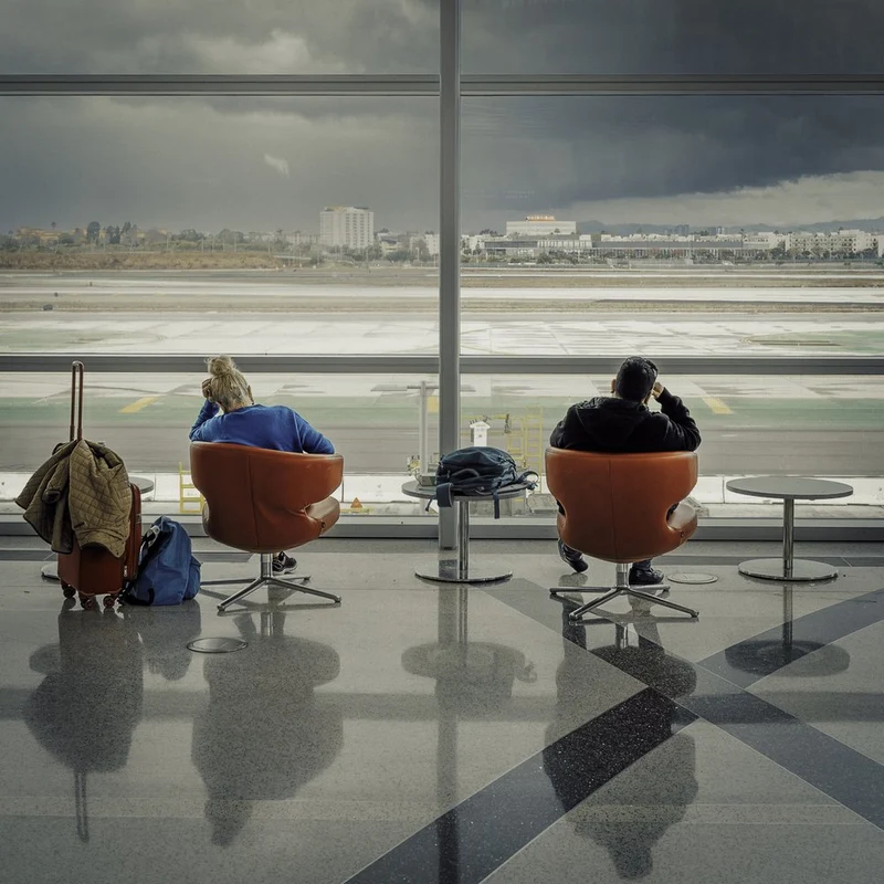 Airport View Stormy Day