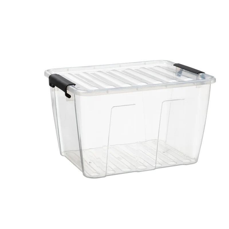 Aufbewahrungsbox mit Deckel Klickverschluss Aufbewahrungsbehälter Stapelbar Transparent 15L