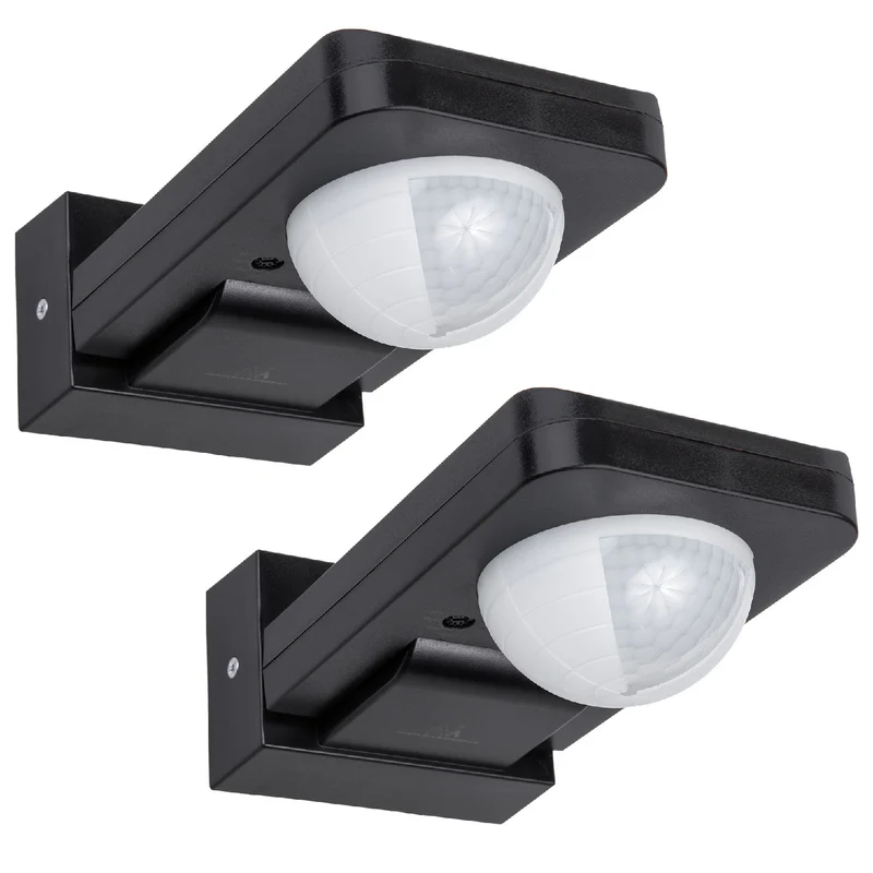 Maclean PIR Bewegungsmelder, Infrarot, IP65, max 2000W, schwarz, MCE243 B, 2 Stück
