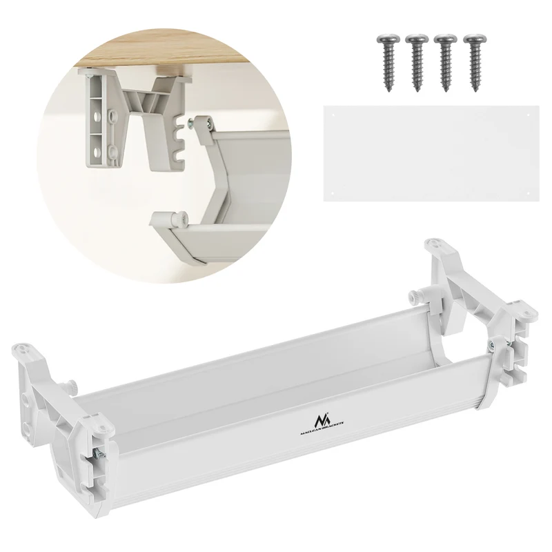 Maclean Untertisch-Kabel-/Auszugsorganisation, max. Belastung 5kg, weiß, MC-106 W