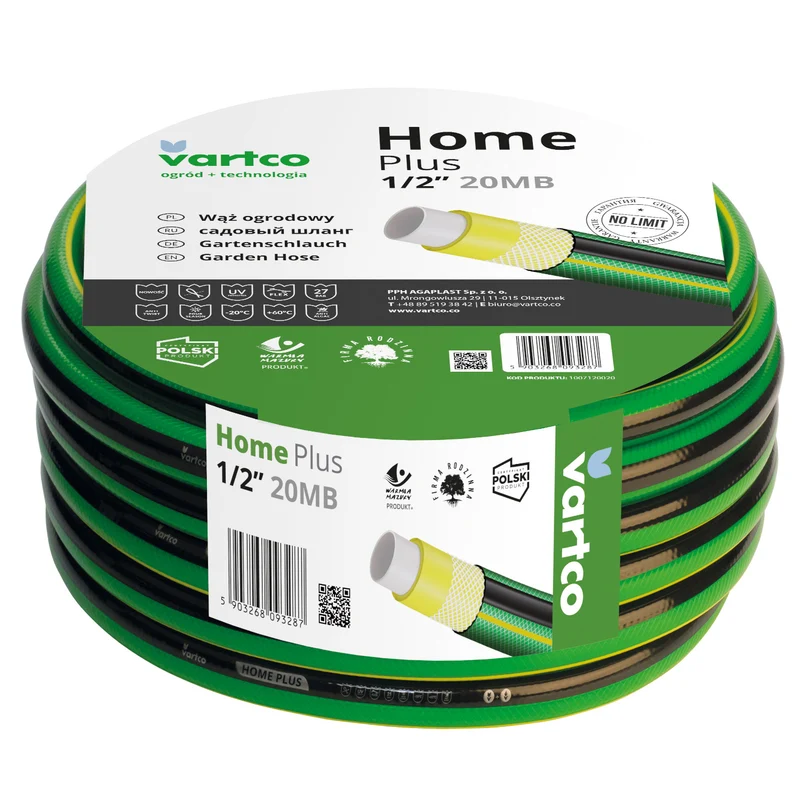 4-lagiger Wasserschlauch Anti Twist Gartenschlauch Schlauch Gartenbewässerung Flexibel Flexischlauch Polyester-Kreuzgeflecht UV-beständig 27 Bar 1/2" 20m