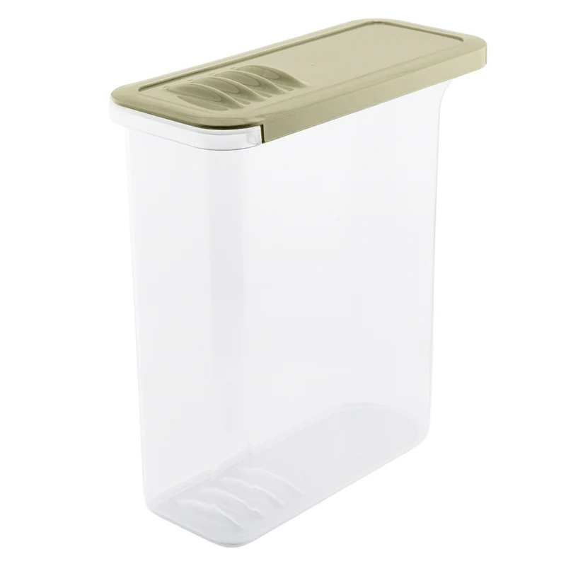 BranQ Lebensmittelbehälter, 2,5l, transparent, olivgrüner Deckel, Shark