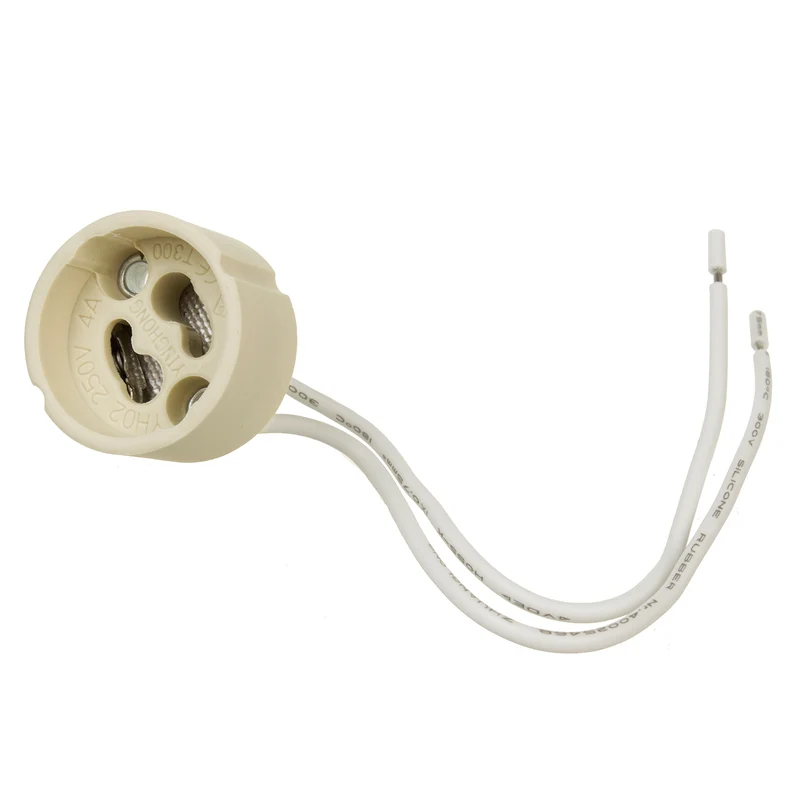GU10 Keramiksockel Keramikfassung Fassung Sockel aus Keramik für Halogen &LED 14cm Kabel 250 Volt, 2A