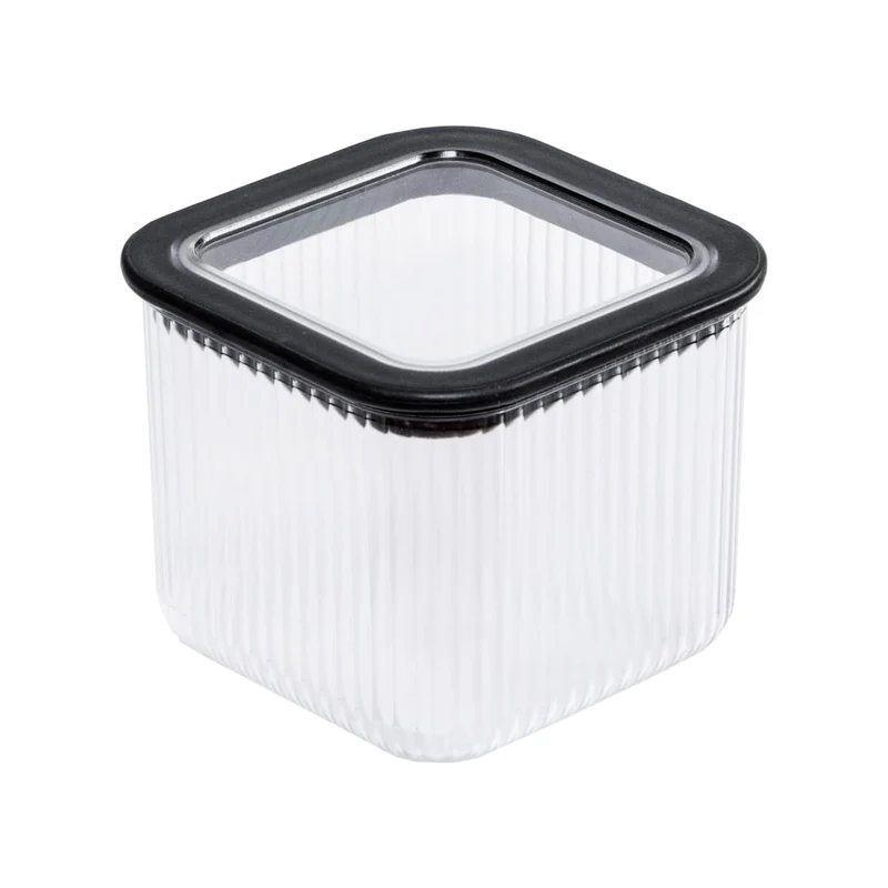 Branq Küchenbehälter, für Lebensmittel, 0,7 l, transparent mit schwarzem Verschluss, Neroli