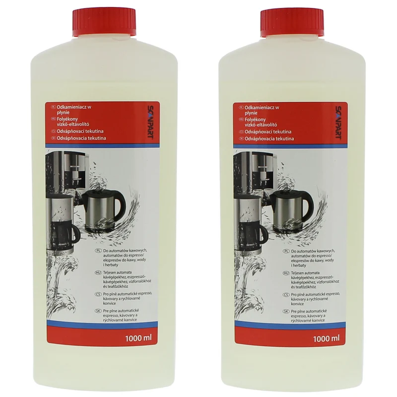 Entkalker für Kaffeemaschinen, Wasserkocher, 1 Liter, Universal, Scanpart, 2 Stück