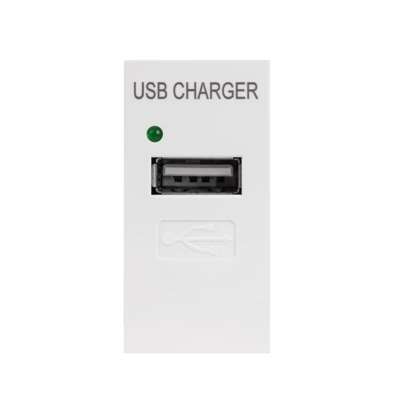 USB Steckdose Ladegerät USB-Anschluss bis 1A Modulare Wandsteckdose Unterputzdose Wanddose Einbaudose Unterputz Montage (USB-Steckdose 1A, Weiß)