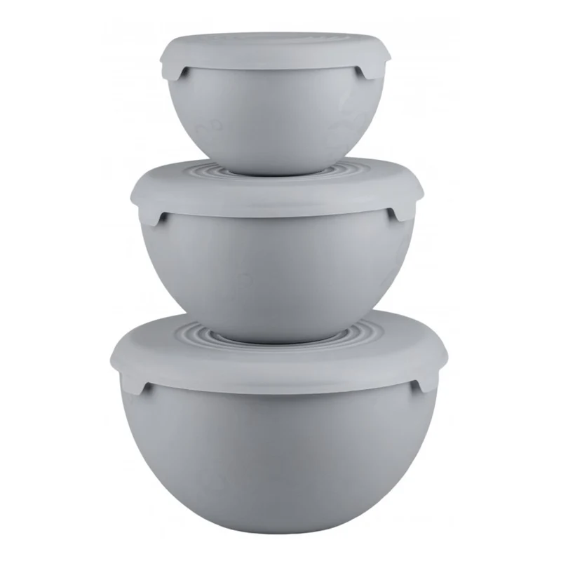 Praktisches Schüssel-Set, Kunststoff, 1,5l 3l 6l, grau, 10031290