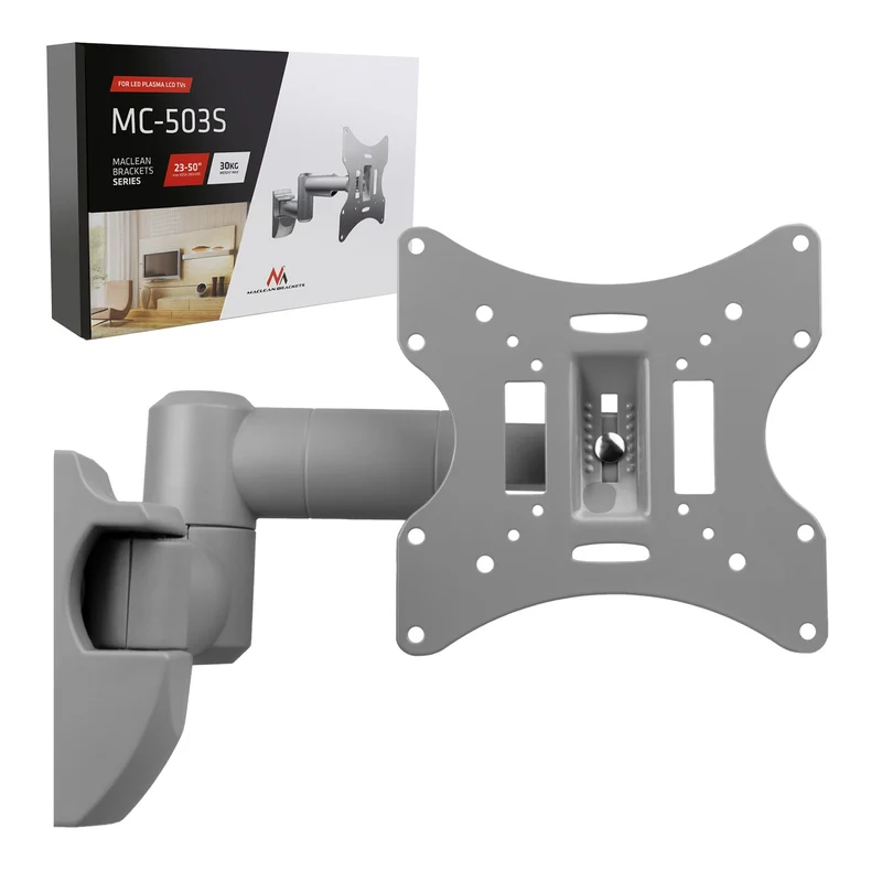 Halterung für Fernseher oder Monitor Maclean, universell, max. VESA 200x200, 23-50", 30 kg, silber, MC-503A S