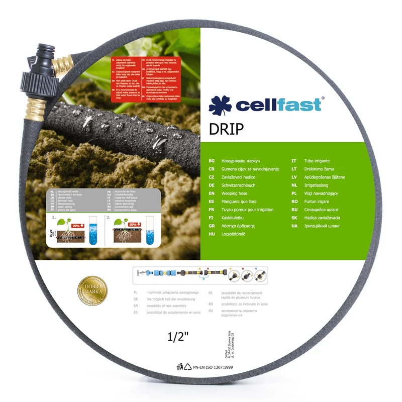 Drip Tropfschlauch Perlschlauch Verflüssingungsschlauch Bewässerungsschlauch für Sparsame und Präzise Bewässerung (1/2" 30m