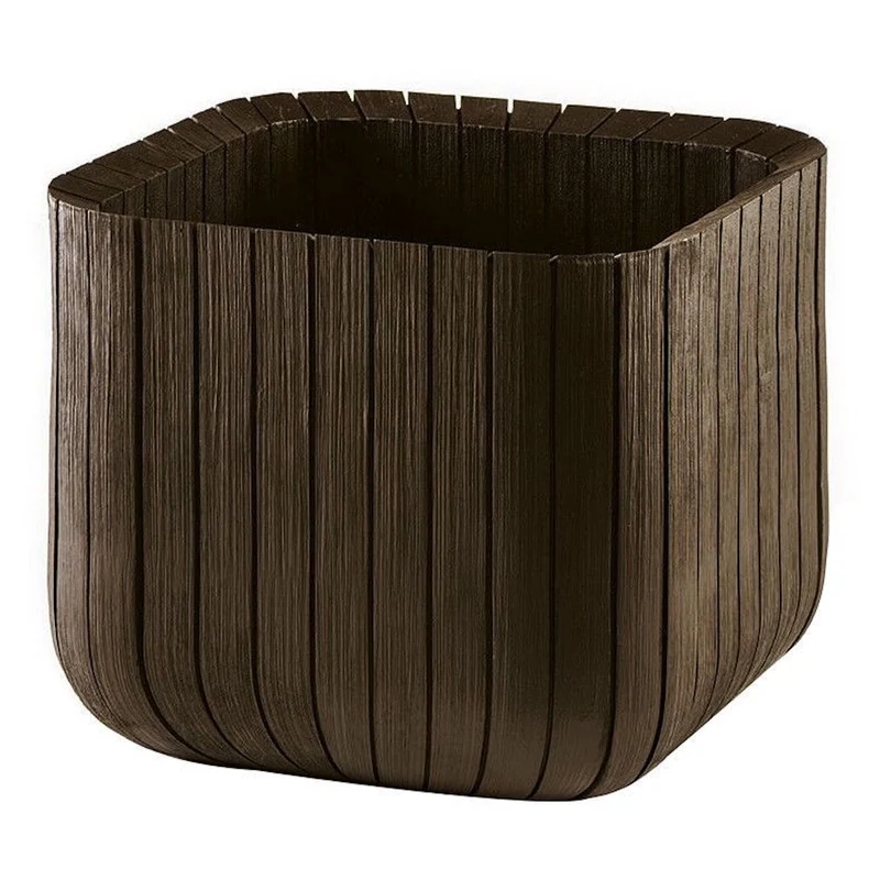 Quadratischer Pflanztopf Blumentopf in Holzoptik L