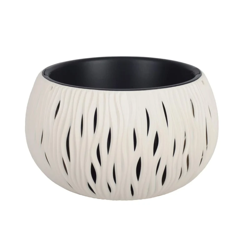 Pflanzkübel 2in1 inkl. Pflanztopf Sandy Bowl DSK370DSK370 Creme