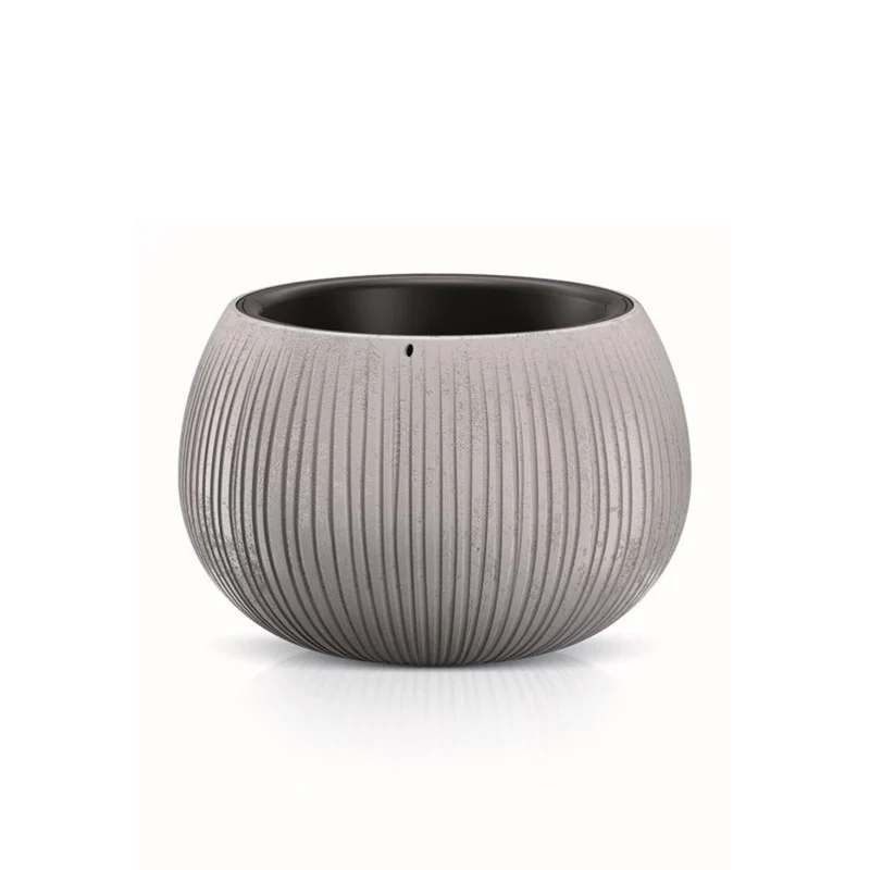Beton Bowl Blumentopf Pflanzkübel Beton-Design 2 in 1 inkl. Pflanztopf Kunststoff Rund (180mm, Beton)