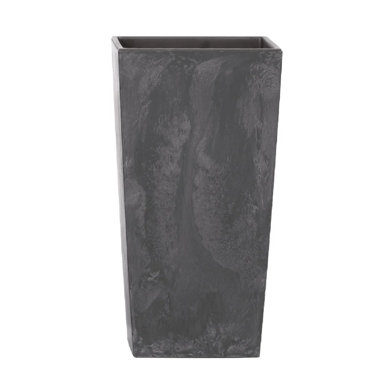 Urbi Square Effect Blumentopf Pflanzkübel Beton-Design 2in1 inkl. Pflanztopf Kunststoff (265mm, Anthrazit)