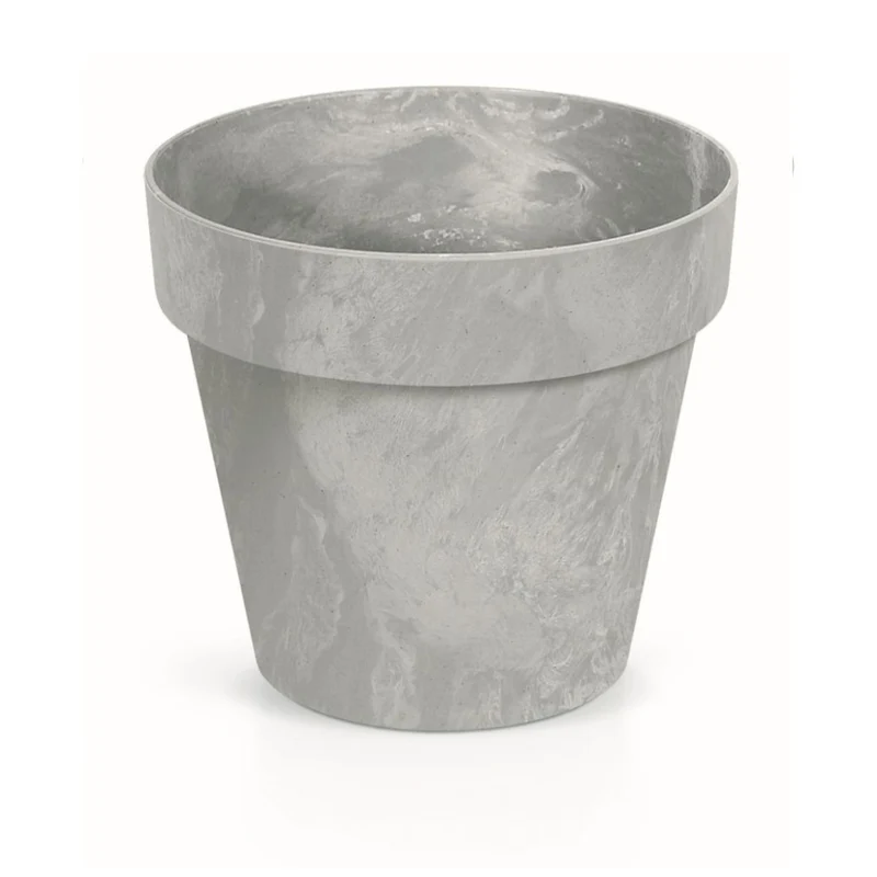 Cube Beton Effect Blumentopf für Innen- und Außenbereich Pflanzkübel UV-beständig Rund Kunststoff Ø 400mm Beton