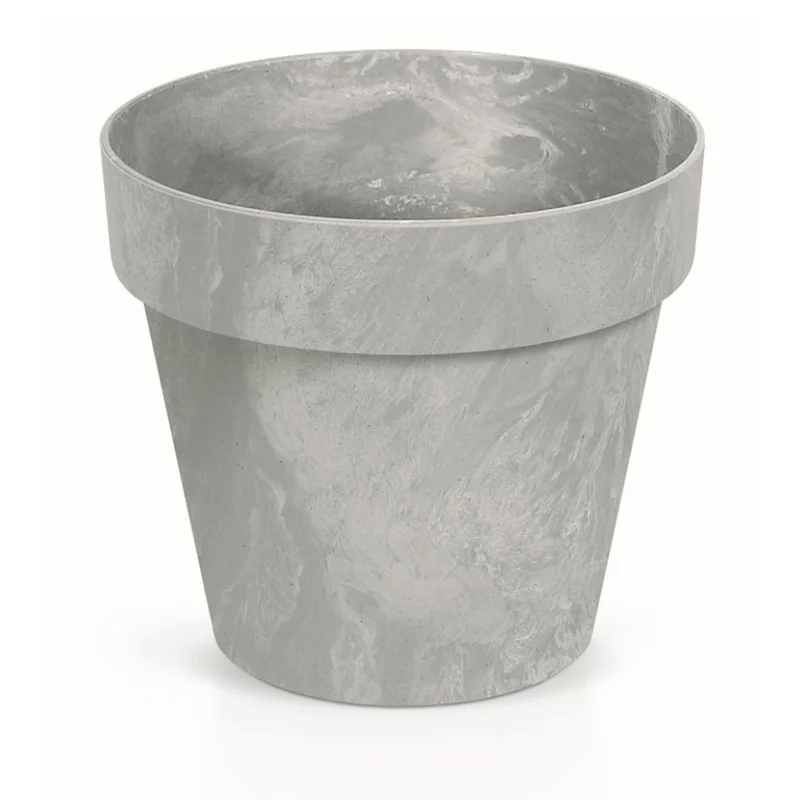 Cube Beton Effect Blumentopf für Innen- und Außenbereich Pflanzkübel UV-beständig Rund Kunststoff Ø 300mm Beton