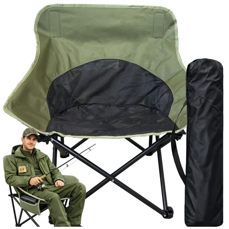 Camping Angelstuhl Klappstuhl faltbar Outdoor Stuhl mit Tasche Grün