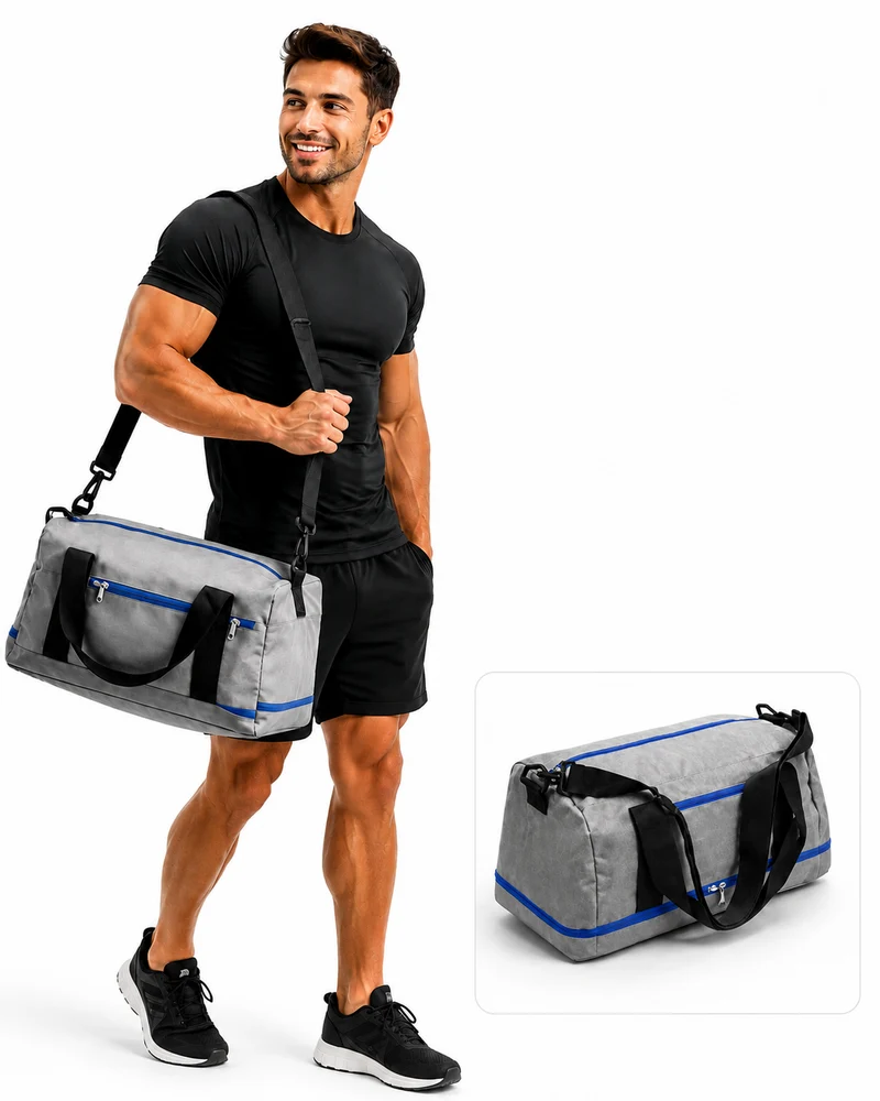 Reisetasche Grau Sporttasche Freizeittasche Gepäcktasche Reise Tasche