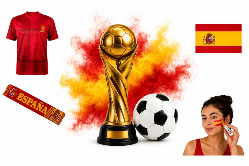 Spanien Fanartikel WM EM Shirt Schal Flagge Fanhorn Auswahl - España Fanáticos Fútbol WM EM Camiseta Bufanda Bandera Bocina