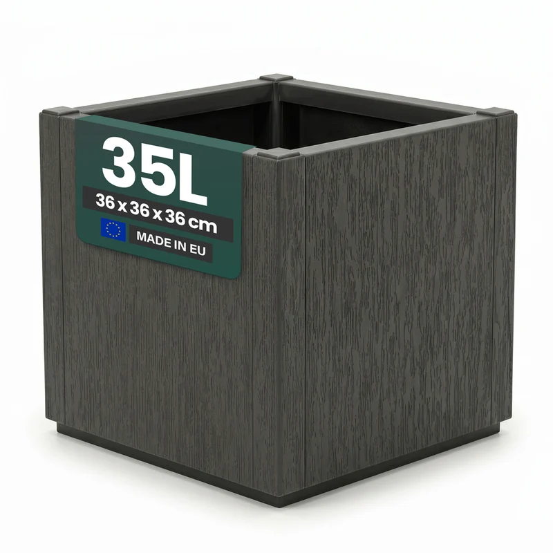 Pflanzkasten "Ethica" in Struktur Optik schmale Version (Anthrazit)