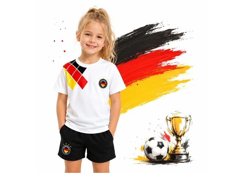Deutschland Kinder Set T-Shirt Hose Fußball Fanset Kinder Trikot Set