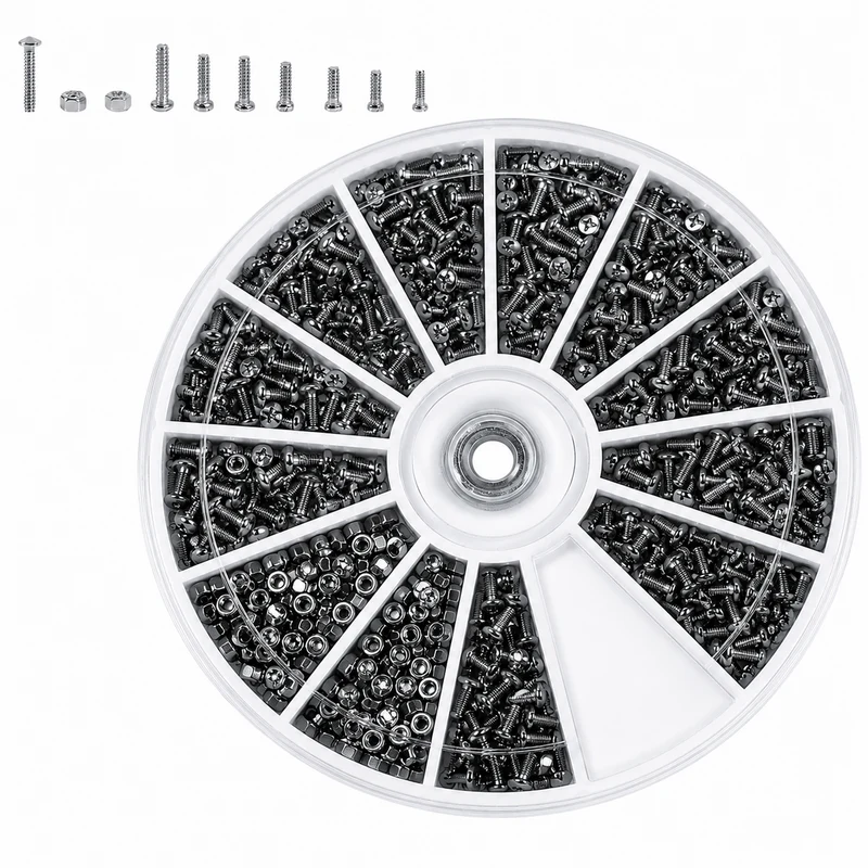 600x Mini Schrauben Set Edelstahl Muttern Uhr Brille Elektronik M1-M1.6