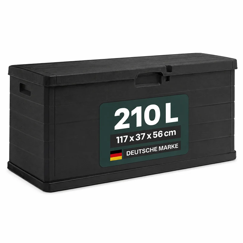 XXL Kissenbox 210 Liter (Holz Optik) in Anthrazit