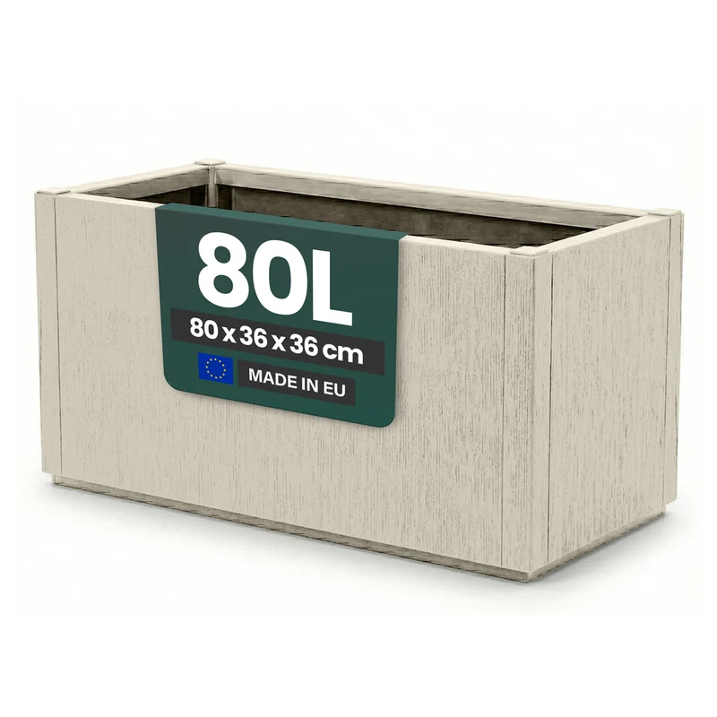 XL Pflanzkasten "Ethica" in Struktur Optik breite Version (Beige)