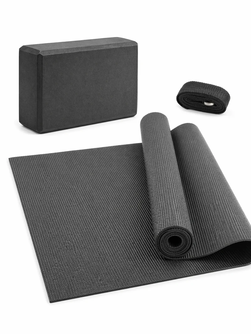 Yoga Set 3tlg Matte Block Gurt rutschfest Fitness Pilates Set