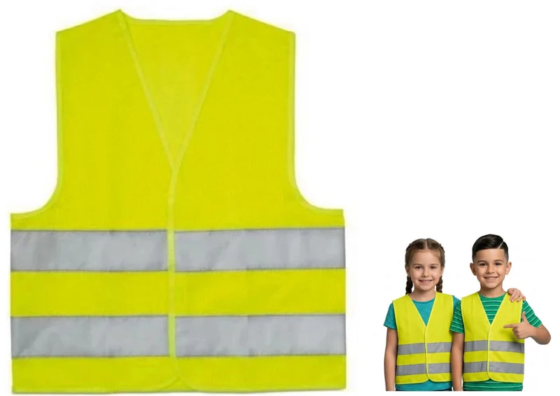 Kinder Warnweste reflektierend grün Sicherheitsweste Sichtbarkeit