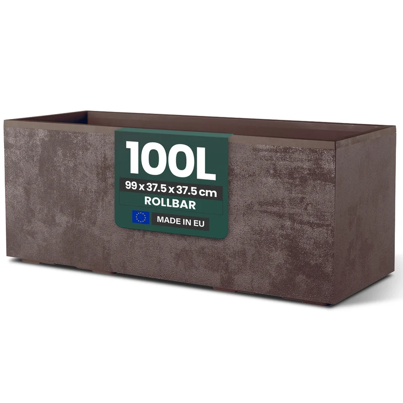XL Pflanzkübel 'Millennium' 100 Liter, rechteckig in Braun