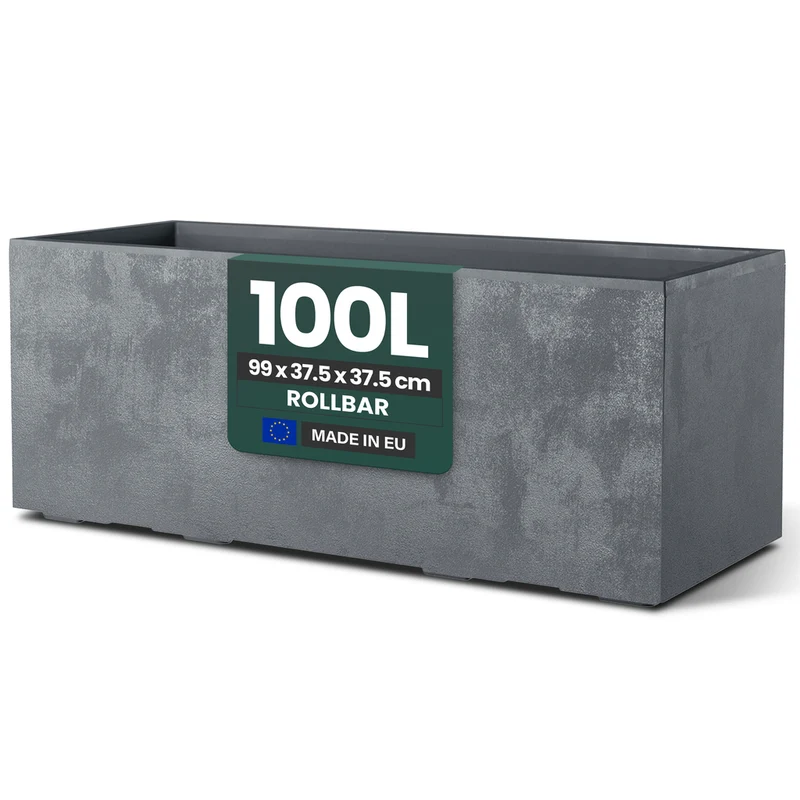 XL Pflanzkübel 'Millennium' 100 Liter, rechteckig in Grau