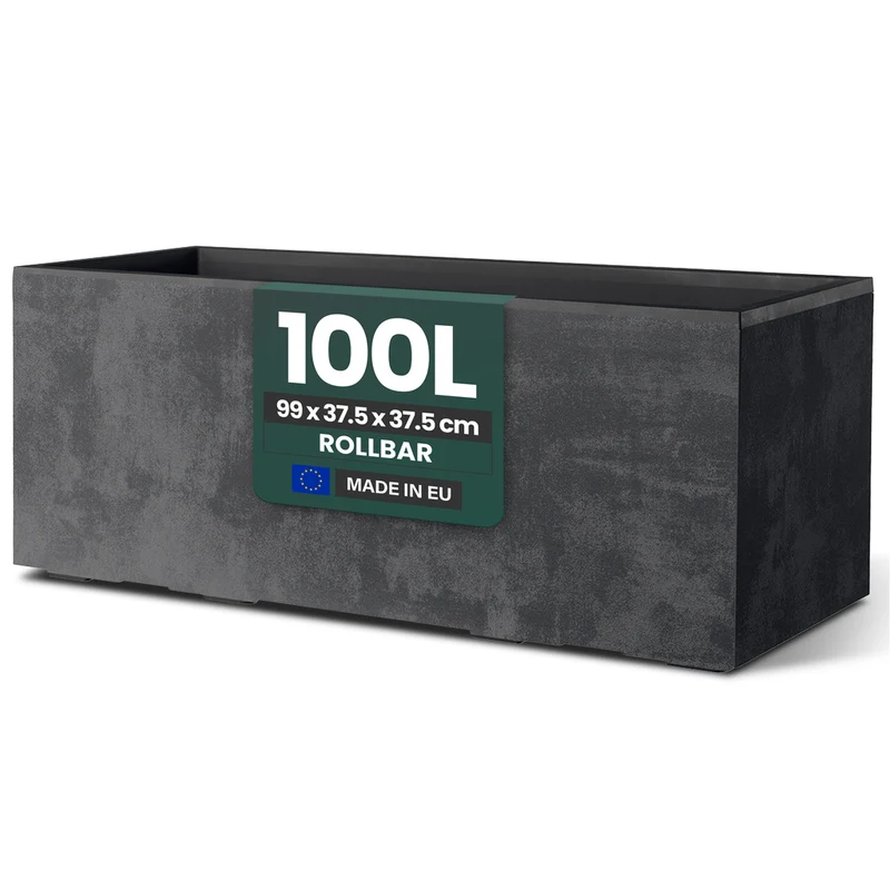 XL Pflanzkübel 'Millennium' 100 Liter, rechteckig in Anthrazit
