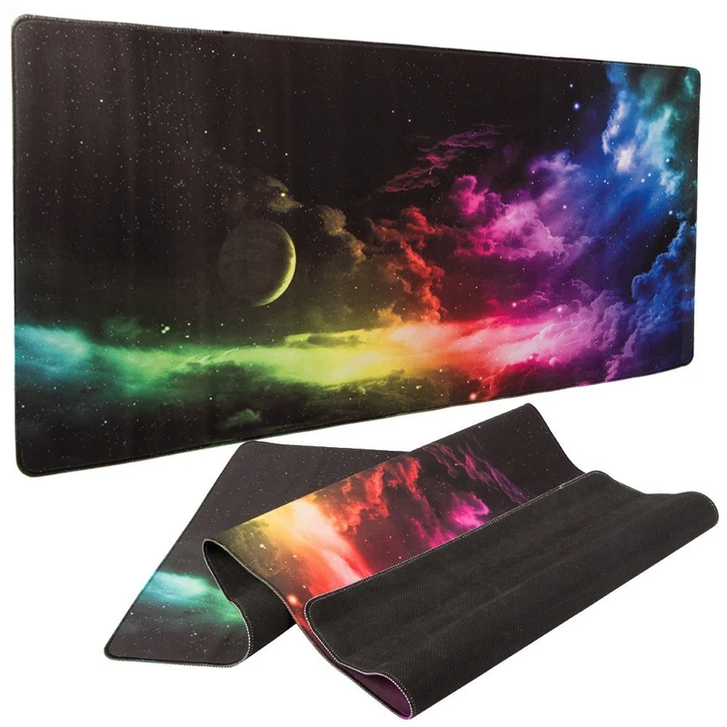 Gaming Mauspad XXL 80x30 Cosmos Groß Schreibtisch Unterlage Rutschfest