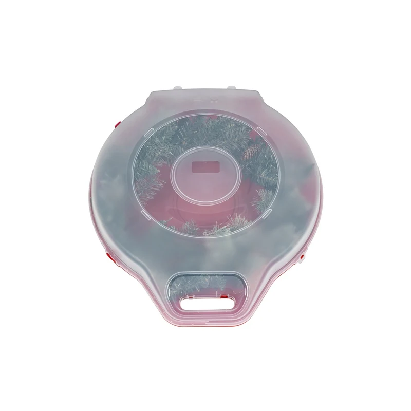 Kranzbox rund mit Deckel (Transparent/Rot)