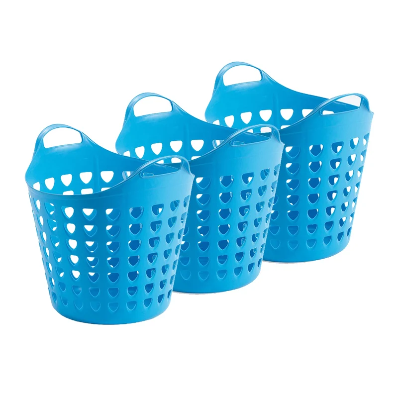3 x Flexi Korb 35 Liter mit Loch (Farbe wählbar)
