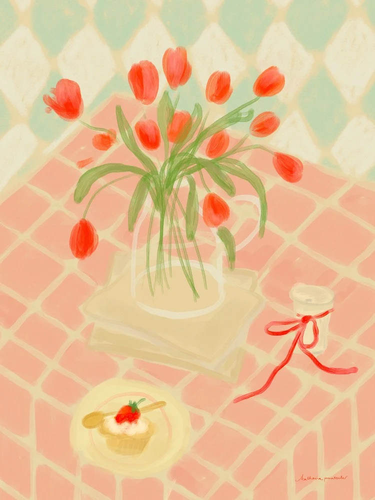 Red Tulips Summer Picnic