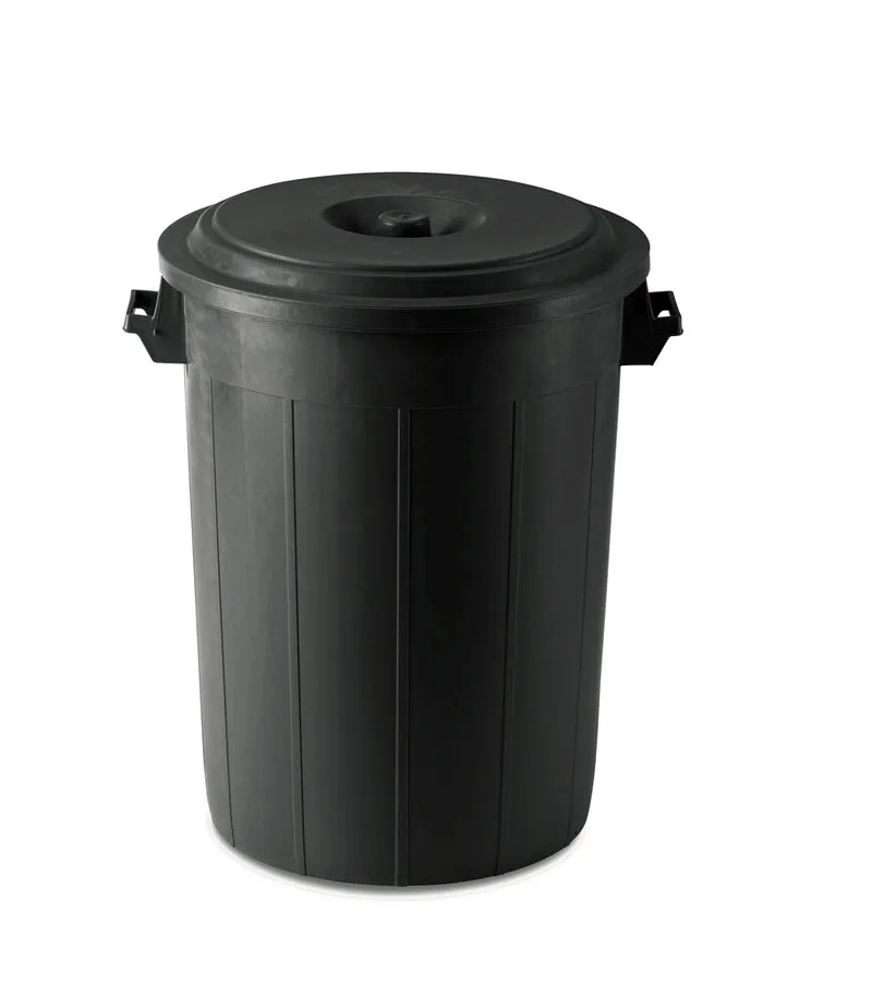 XXL Abfalltonne 120 Liter Volumen mit Deckel, Schwarz