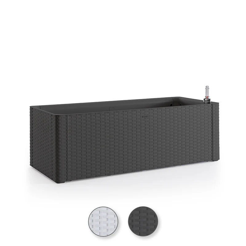 XL Pflanzkasten RATTAN OPTIK in verschiedenen Größen und Farben (Größe/Farbe wählbar)