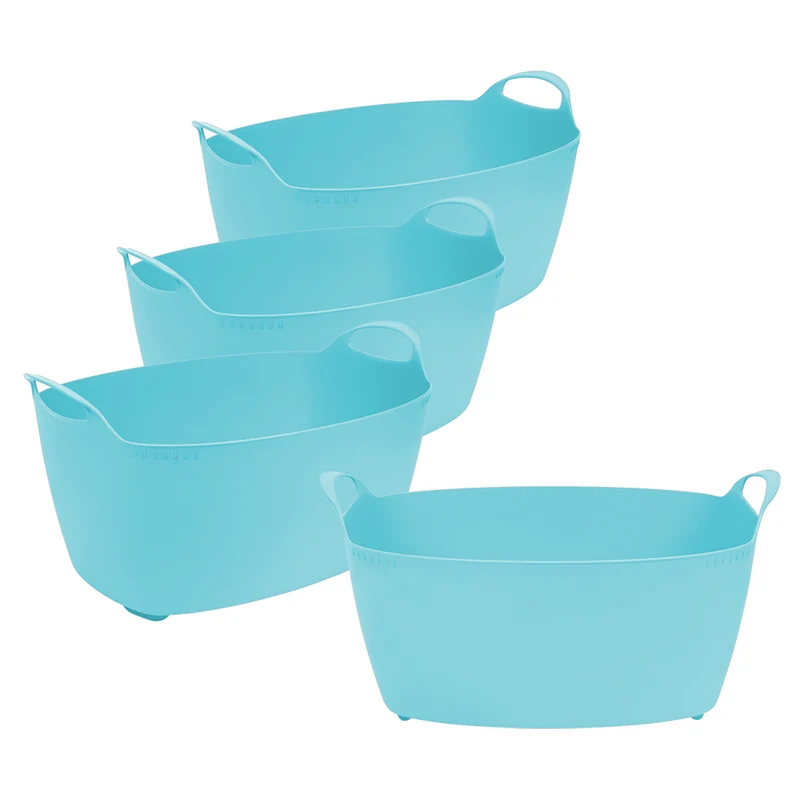 Set: 4 x Flexibler Mehrzweckkorb 35 Liter "TUN" in Blau