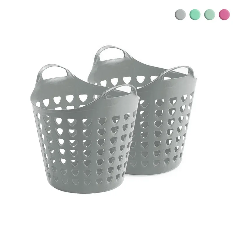 Set: 2 x Flexi Korb 35 Liter mit Loch (Farbe wählbar)