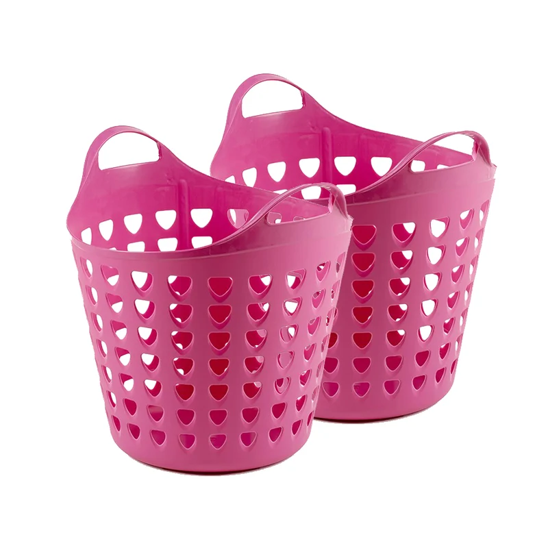 Set: 2 x Flexi Korb 35 Liter mit Loch (Farbe wählbar)