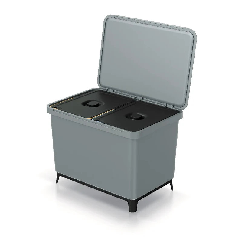 Mülleimer "Systema" 2 x 23 Liter in Grau (NKS60W2)