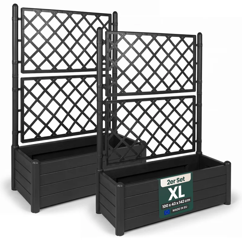 Set: 2 x HOLZ OPTIK XL SPALIER (breite Version) Farbe: Anthrazit