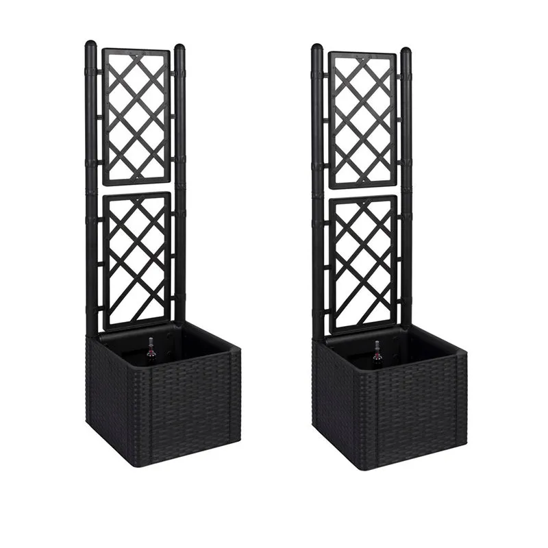 Set: 2 x Stück RATTAN SPALIER (schmale Version) Farbe: Anthrazit